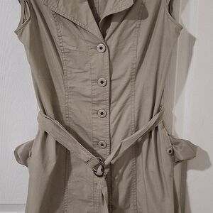 Elegant Tan Midi Dress